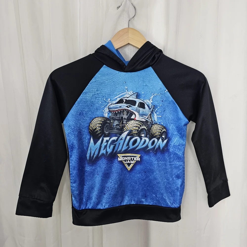 Monster Jam Megalodon Kids Hoodie - Blue and Black